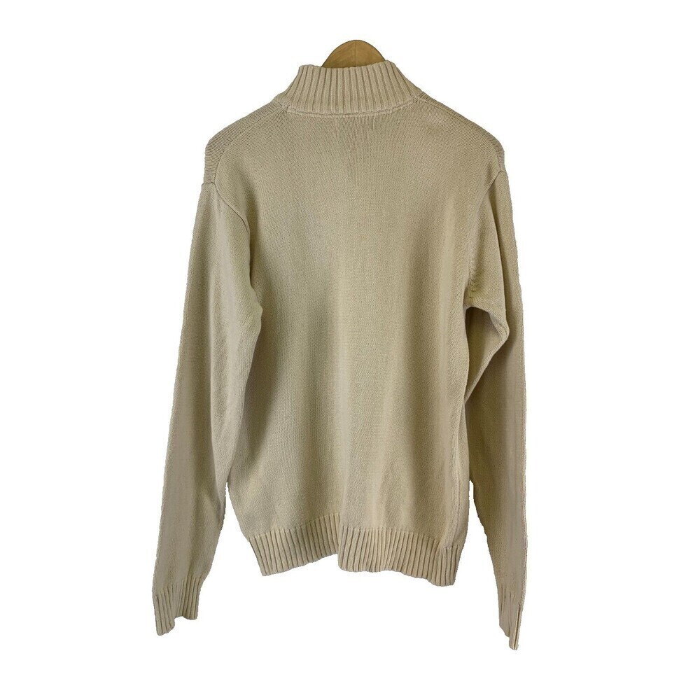 BOGO US Polo Assn Cotton Sweater Quarter Zip Pullover Cream Ivory Knit  Mens XL - Picture 6 of 13